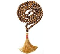 Cristaux de guérison Chapelet en gemaltique de 8 mm - 108 perles - Fait à la main - Pour prières hindoues et chrétiennes (Mariam Jasper)