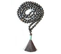 Cristaux de guérison Collier Mala Jap Mala avec 108 perles à facettes de 6 mm environ pour la méditation, la prière, le yoga, le Reiki et le chapelet (Sulemani Hakik)