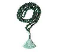 Cristaux de guérison Collier mala Jap Mala avec 108 perles à facettes de 6 mm environ pour la méditation, la prière, le yoga, le Reiki et le chapelet (jade vert)