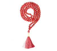 Cristaux de guérison Collier mala Jap Mala avec 108 perles à facettes de 6 mm environ pour la méditation, la prière, le yoga, le Reiki et le chapelet (hakik rouge)