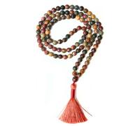 Cristaux de guérison Collier mala Jap Mala avec 108 perles de 6 mm à facettes - Pour méditation, prière, yoga, Reiki et chapelet (Multi Picasso)