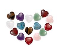 Cristaux de Guérison Pierres Précieuses en Forme de Cœur Cristaux Naturels Pierres pour la Méditation Chakra Reiki 16 Pièces
