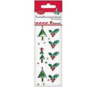 Cristaux de Noël autocollants mix 17pcs