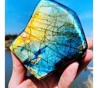 Cristaux de pierre de Labradorite naturelle de grande taille | Ornement artisanal de maison, pierre de lune Fengshui, décor de bureau 1 pièces (Color : Labradorite Stone, Size : 100-200g)
