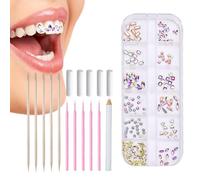 Cristaux de pierres précieuses pour dents, pierres précieuses pour dents brillantes | Ensemble de bijoux de dents brillants | Artisanat d'art résistant à l'usure pour les débutants et les amateurs de