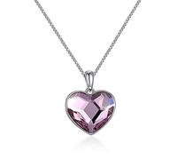 Cristaux du Collier de Pendentif Cardiaque pour Femmes Chic S925 Collares Lovers