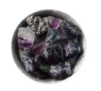 Cristaux Et Pierres En Vrac Cristal de fluorite couleur naturelle, pierre brute, diffuseur d'aromathérapie, minerai brut, concassée, ornements en cristal Fournitures De Culbutage De Roche(3-5cm/500g)