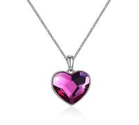 Cristaux Originaux du Collier de Pendentif Cardiaque pour Femmes Chic S925 Lovers