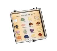 Cristaux Pour | Kit Collection Pierres Précieuses Naturelles Brutes Et Minérales | Ensemble Géologie, 16/25 Échantillons Avec Étiquettes Éducatives, Destiné aux Élèves des Écoles primaires