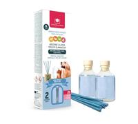 Cristaux. Recharges Désodorisant & Absorbe Odeur Mikado pour Animaux 0 % d'alcool. Plus de 4 + 4 semaines. 2 x 30 ml. Parfum air frais (unité).
