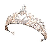 Cristaux Tiare Élégante en Couronne et Alliage, Cygne Or Mariée | Célébrations et Performance, Modèle Cygne, Finition Or, Style Raffiné, Accessoire de Coiffure
