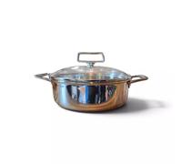 Cristel CASTEL PRO Sauteuse inox 24 cm 2 anses avec couvercle en verre