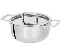 Cristel Castel'Pro Mini faitout en acier inoxydable avec couvercle en acier inoxydable, construction 3 plis, sans danger pour tous les feux + induction (capacité 0,7 l)