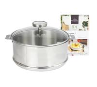Cristel - Kit biome 20 cm cuisson saine- Elément cuit vapeur + Couvercle + Thermomètre + Livres de recettes - Vendu sans la cuve et les anses - CRISTEL