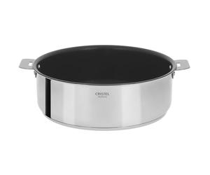 Cristel - S24QMPE- Sauteuse inox 24cm sans poignée amovible - Anti-adhérent Exceliss+ Collection Casteline