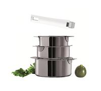 Cristel S3Cmaw Serie 3 Casseroles Amovibles 16 a 20 Cm + 1 Poignee Mutine Blanche