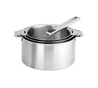 Cristel - S3CQLSA - Série de 3 Casseroles 16-18-20 cm + poignée Amovible - Collection Strate