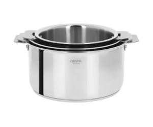 CRISTEL - S3CQMP- Série de 3 Casseroles INOX 16-18-20cm -sans poignée- Collection Casteline