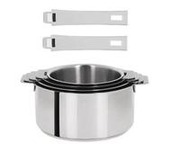 Cristel S4Cmaw Serie 4 Casseroles Amovibles 14 a 20 Cm + 2 Poignees Mutine Blanches