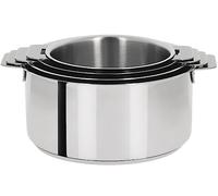 Set 4 casseroles inox Mutine sans manche 14, 16, 18 et 20 cm Cristel