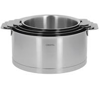 Cristel - S4CQL- Série de 4 casseroles INOX 14-16-18-20 cm sans poignée Amovible- Collection Strate