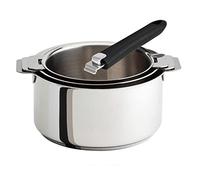 Série de 3 casseroles Mutine + poignée amovible - Couleur de la poignée: Noire