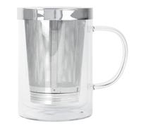 Cristel | Théière Verbena Mug En Verre Double Paroi Avec Filtre Dévissable Et Couvercle Inox Verre Transparent 0l