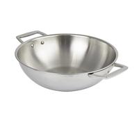 Cristel - Wok en inox à 2 anses fixes, Ø 28 cm, CASTEL PRO 5 PLY (Ø38 cm)