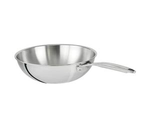 Cristel Wok28Cpfsk Wok 28 Cm Inox Castel Pro Sans Couvercle