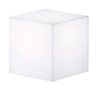 Cristher Lighting-Lampe décorative BLOCK (H.30cm)-E27 15W-polietileno-IP55-blanc