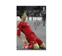 Cristiano Ronaldo Portugal Soccer Legend Ondertekend Photo Handtekening Impression sur toile Poster Décoration murale Peinture pour salon Chambre Décoration sans cadre 30,5 x 45,7 cm (76,2 x 10,2 cm)