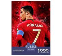 Cristiano Ronaldo Puzzles 1000 Pièces Cadeau Unique CR7 Football Jeu Éducatif Challenge Toy À De Qualité Supérieure Peinture Art pour Adultes Enfants 70x50cm/1000pcs