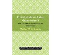 Critical Studies in Indian Grammarians by Madhav M. Deshpande Madhav Deshpande (Auteur)