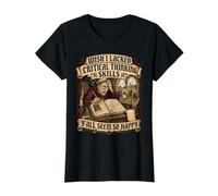 Critical Thinking Skills Funny Overthinker Monk T-Shirt Graphique avec Valeur, Femme, Noir, L