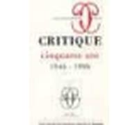 Critique 591-592 Cinquante ans 1946-1996 Tome 591 - - Collectif - Minuit - broché - Livre