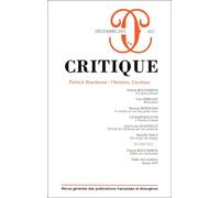Critique N° 823, Décembre 2015 - Patrick Boucheron : L'histoire, L'écriture