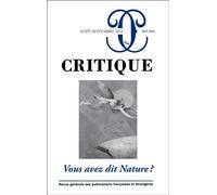 Collectif – Critique 903-904 : Vous avez dit Nature ? – Minuit – broché