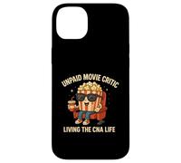 Critique de Film Non payé drôle CNA Nurse Life Popcorn Art Coque pour iPhone 14 Plus