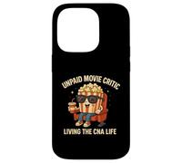 Critique de Film Non payé drôle CNA Nurse Life Popcorn Art Coque pour iPhone 14 Pro