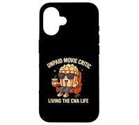 Critique de Film Non payé drôle CNA Nurse Life Popcorn Art Coque pour iPhone 16