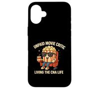 Critique de Film Non payé drôle CNA Nurse Life Popcorn Art Coque pour iPhone 16 Plus