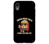 Critique de Film Non payé drôle CNA Nurse Life Popcorn Art Coque pour iPhone XR