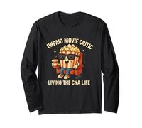 Critique de Film Non payé drôle CNA Nurse Life Popcorn Art Manche Longue