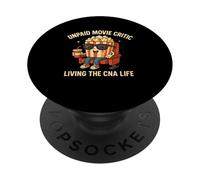 Critique de Film Non payé drôle CNA Nurse Life Popcorn Art PopSockets PopGrip Adhésif