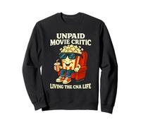 Critique de Film Non payé Living The CNA Life Funny Popcorn Art Sweatshirt