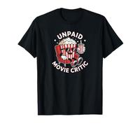 Critique de film non rémunéré drôle Popcorn Cinema Film Buff Art rétro T-Shirt