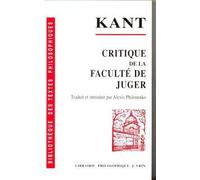 Critique de la faculté de juger de Emmanuel Kant ,Alexis Philonenko (Traduction) ( 3 mai 2000 )