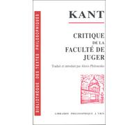 Critique de la faculté de juger - Emmanuel Kant - Vrin - Poche - Livre
