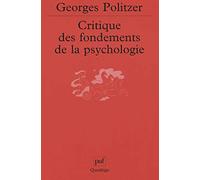 Critique des fondements de la psychologie