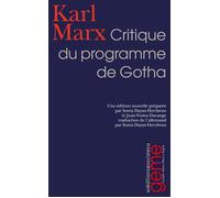 Critique du programme de Gotha - Karl Marx - Sociales/la Dispute - broché - Essai